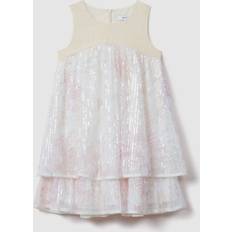 Linen Dresses Reiss Kids' Daisy Sequin Layered Pink/Multi