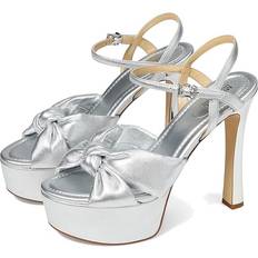 Platform dress shoes Michael Kors Elena Ankle-Strap Platform Dress Sandals Silver 7.5M