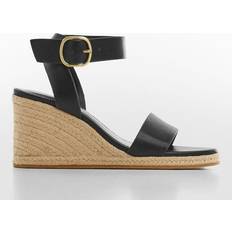 35 ⅓ Sandaler med hæl Mango Wedge Buckle Sandals Kvinde Kilehæle hos Magasin Black