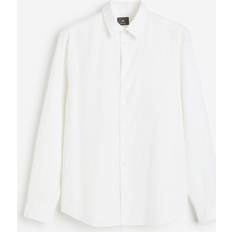 H&M Shirts H&M & Regular Fit Linen-blend Shirt White