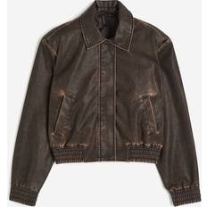 Clothing H&M & Bomber Jacket with Shoulder Pads Brown