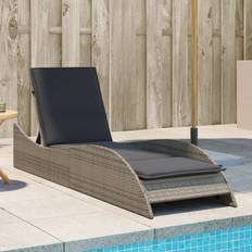 Rotin Synthétique Chaises longues Homie Chaise Longue Bain de Jardin - Gris Résine Tressée