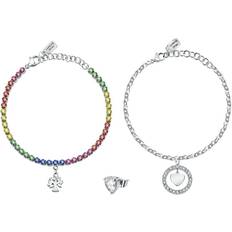 La Petite Story Steel Necklace And Earrings Special Set - Multicolor Crystal