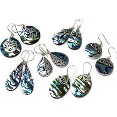 Ancient Wisdom Shell & silver earrings abalone