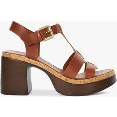 Brown - Woman Heeled Sandals Dune London Leather Block Heel Sandals