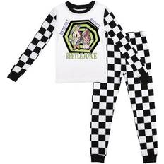 Nightwear BioWorld Youth Black Beetlejuice Long Sleeve T-Shirt & Pants Sleepwear Set