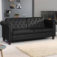 Rosdorf Park Jodi Black Sofa 218cm 2 Seater