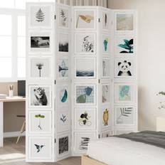Room Dividers on sale vidaXL 5 Panels White Solid Wood Paulownia Room Divider 3pcs