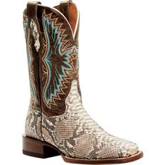 Natural Boots Dan Post Women's Back Cut Natural Python Exotic Western Broad Square Toe Natural