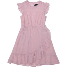 Trixxi Kid's Flutter Sleeve Wrap Dress - Pink