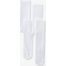 White Pantyhoses Children's Clothing Vertbaudet Pack of 2 Pairs of 2 Stylish Tights - White