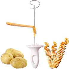 Silver Vegetable Choppers Wejoy 3 string Rotate Potato +Plastic Twisted Potato Vegetable Chopper