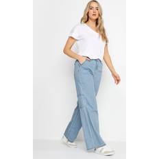 LTS Long Tall Sally Tall Light Blue Wash Carpenter Wide Leg, Blue, 24, Women