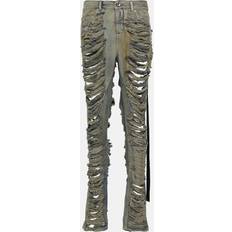 Rick Owens DRKSHDW distressed low-rise jeans grey 27