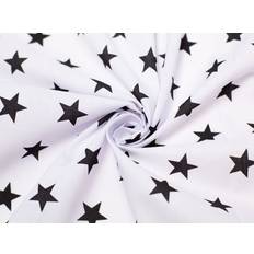 Cotton Fabrics Minerva White Printed Polycotton Fabrics Black