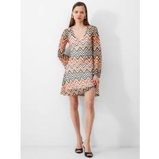 Dame - Syntetisk Kjoler French Connection Rudy Textured Zig Zag Stripe Mini Dress, Pear/Multi