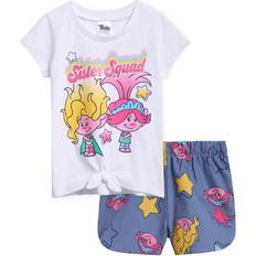 Children's Clothing Dreamworks Trolls Poppy Viva Toddler Girls T-Shirt and Chambray Shorts Outfit Set Multicolor 2T