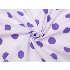 Cotton - Purple Fabrics Minerva White & Printed Polycotton Fabrics Purple