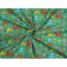 Cotton Fabrics Minerva Green Printed Polycotton Fabrics