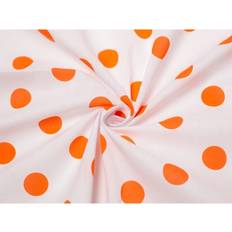 Orange Fabrics Minerva White & Printed Polycotton Fabrics Orange