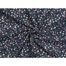 Cotton Fabrics Minerva Navy Printed Polycotton Fabrics
