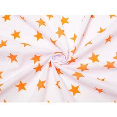 Orange Fabrics Minerva White & Printed Polycotton Fabrics Orange