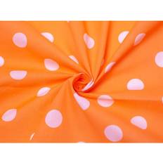 Cotton Fabrics Minerva Orange & Printed Fabrics White