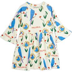 Mini Rodini Girls Multi Kids Parrots Trumpet-sleeve Organic-cotton Dress 3-11 Years 9-11 Years