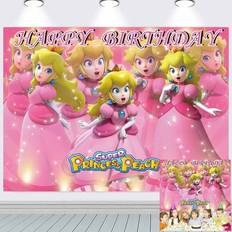 Photo Backgrounds Azoob Princess Peach Backdrop for Girl Birthday Baby Shower Party Banner Background Photography Decoration Background 7x5ft