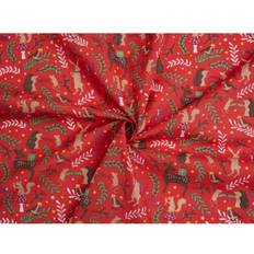 Cotton Fabrics Minerva Red Printed Polycotton Fabrics