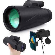 Binoculars & Telescopes Chronus 12x50 Monocular Telescope for Adults,Smartphone Holder BAK4 Prism Waterproof Monocular -Adapter Tripod for Wildlife Bird Watching Hunting