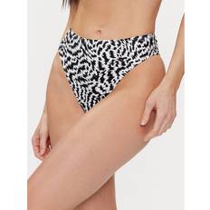 Jersey Bikinis Karl Lagerfeld Animal Print High-rise Bikini Bottoms, Woman, Animal Elektrika Black Pattern