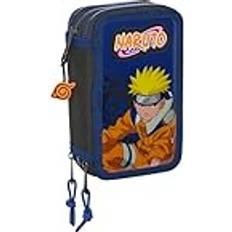 Skolesekker på salg Safta Triple Pennal Naruto Ninja - Blå/Sort