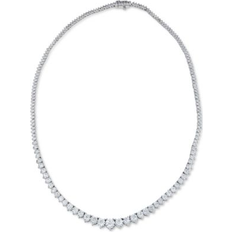 Macy's White Gold Necklaces Macy's Diamond Graduated Collar Tennis Necklace 5 ct. t.w. in 14K White Gold or 14k Yellow Gold White Gold 17.5 inches