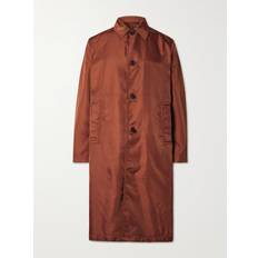 Men - Orange Coats Dries Van Noten Garment-Dyed Gabardine Coat Men Orange