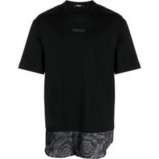 Versace T-shirts Versace Barocco-print cotton T-shirt men Cotton/Polyamide Black