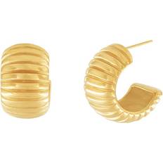 Smycken DNSK Copenhagen Dansk Copenhagen Courage Waterproof Chunky Stribe Hoop Örhängen Guld