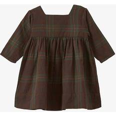 Caramel Brown/green Tartan Earth Baby Tartan-pattern Cotton Dress 3-24 Months Months