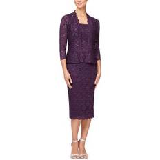 Long Dresses SL Fashions Womens 2PC Lace Midi Dress