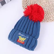 Marvel Accessories Letmy Bule Baby Winter Warm Knitted Hat, Marvel Superhero HatAge 2-6Y Cotton Lining Faux Fur Ball Pompom Cap Unisex Beanie Hat Blue One