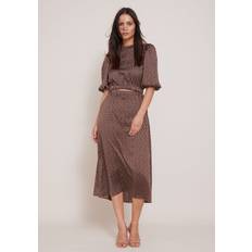 Bruuns Bazaar Dame Kjoler Bruuns Bazaar AcaciaBBAdria dress Brown/cream dot print