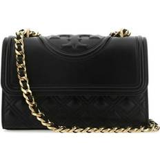 Tory Burch Tory Burch Woman Black Leather Small Fleming Shoulder Bag