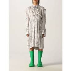 Balenciaga Klänningar Balenciaga Stilren Tryckt Sidoklänning - White
