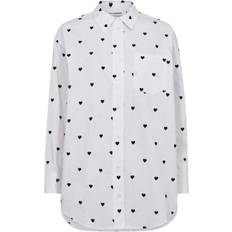 Co'Couture Heart Oversize Shirt - White