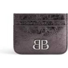 Metal Card Cases Balenciaga Monaco Card Holder Metallized Lambskin - Grey/Silver