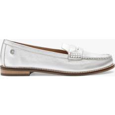 Silver Low Shoes Carvela Crackle Metallic Leather Loafers, Silver