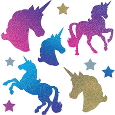 Red Decals & Wall Decorations Beistle Unicorn cutouts Red 2.375