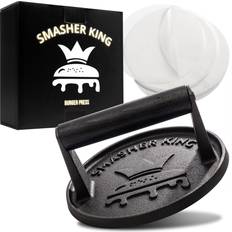 Cast Iron Burger Presses King SMASHER Premium Cast Iron Smash Burger Press