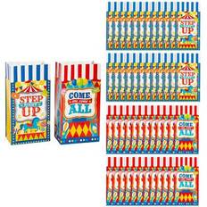 Gift Bags on sale Fun Express 48 Pc Bulk Carnival Treat Bags with Stickers 5"x10"