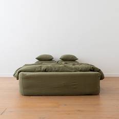 Gröna - Linne Underlakan LinenMe Stone Washed Bed Lagen Grå, Grøn